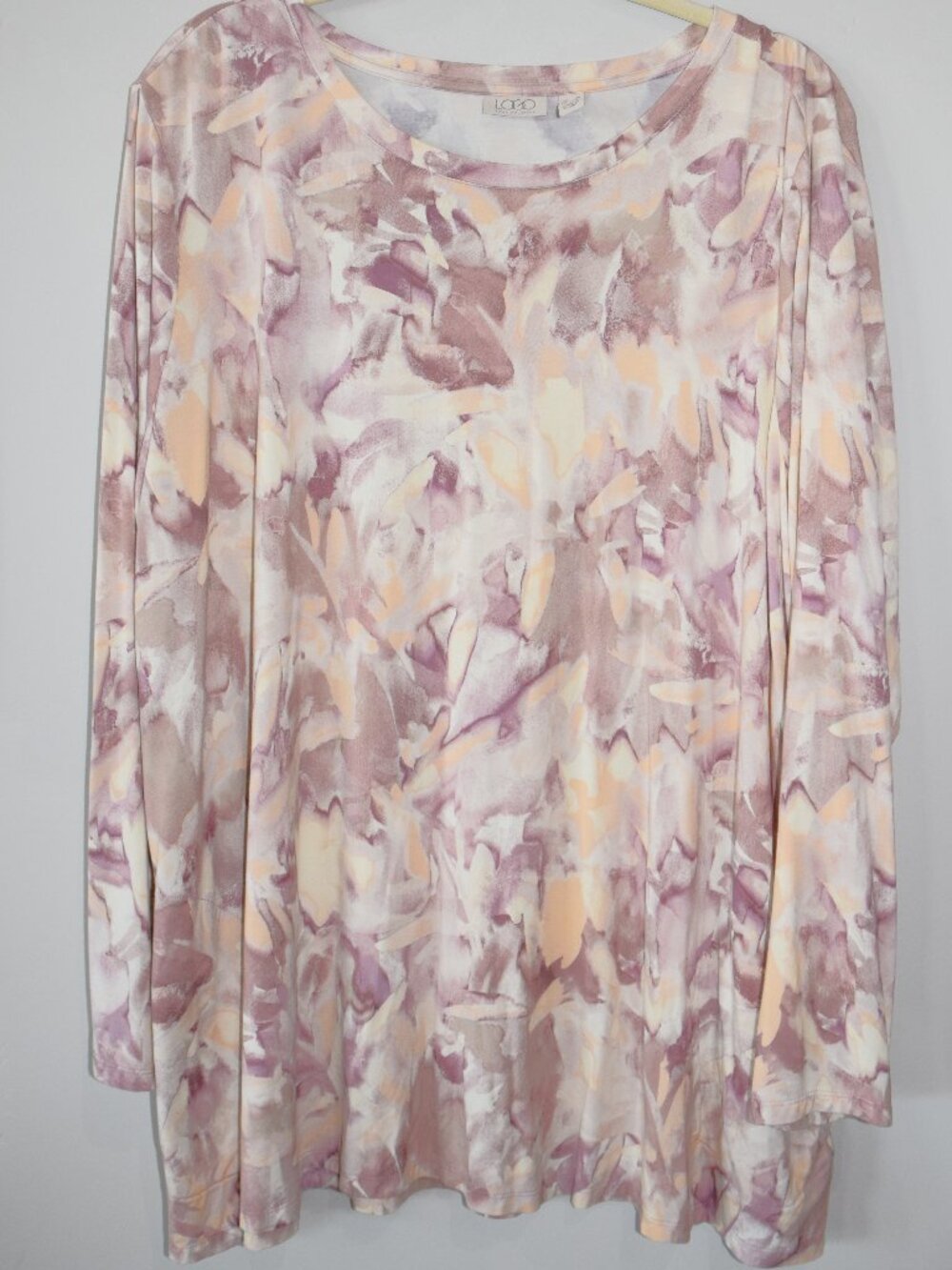 LOGO by Lori Goldstein Abstract Floral Long Sleeve Tunic